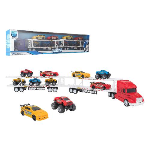 Globo Camion bisarca con 10 veicoli (100cm) BIG ROAD Assortito 39884
