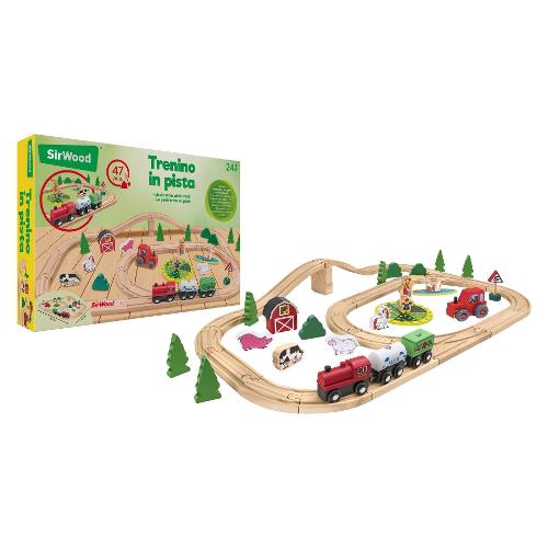 Globo Pista treno Legno 47 pz SIR WOOD Multicolor 42401