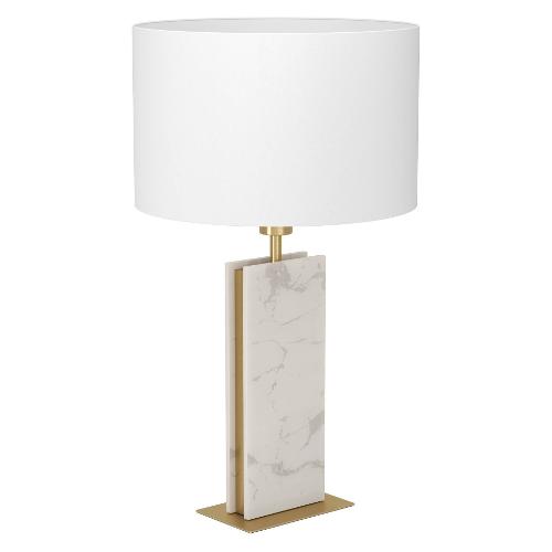 Eglo Lampada tavolo BELESAR Ottone spazzolato e Bianco (38x67cm) 390409 1 luce - E27 - Max 40W