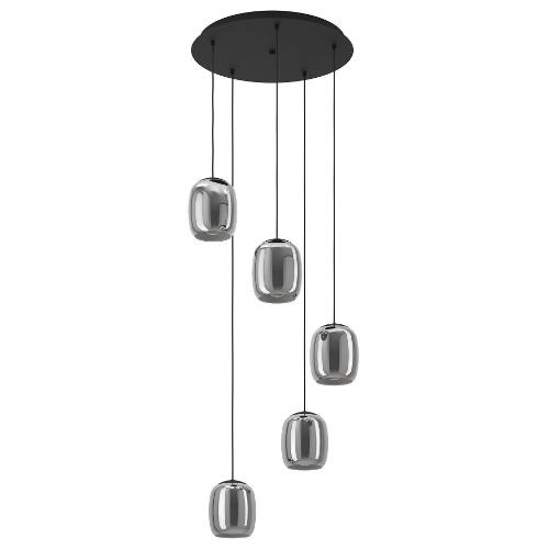 Eglo Sospensione CIAMPINO Nero e Grigio (54x150cm) 901194 5 luci - E27 - Max 140W