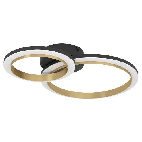 Eglo Plafoniera CALLIERA Nero e Ottone (42x8x30cm) 901223 1 luce - LED - Max 12W