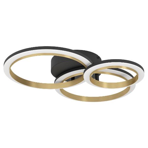 Eglo Plafoniera CALLIERA Nero e Ottone (49x11x44,5cm) 901224 1 luce - LED - Max 20W