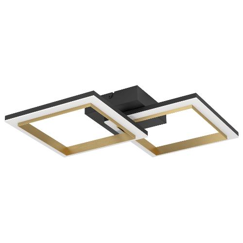 Eglo Plafoniera CALLIERA Nero e Ottone (52,5x8,5x31cm) 901225 1 luce - LED - Max 18,4W