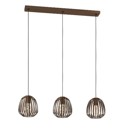 Eglo Sospensione ESPINAL Bronzo (90x19,5x110cm) 901098 3 luci - E27 - Max 120W