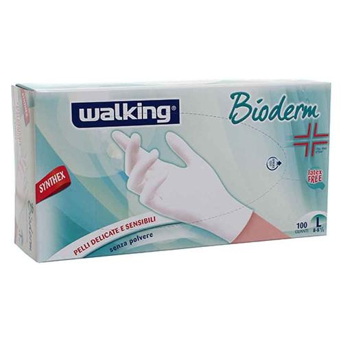 Walking Guanti monouso 100 pz BIODERM Bianco taglia L 010337