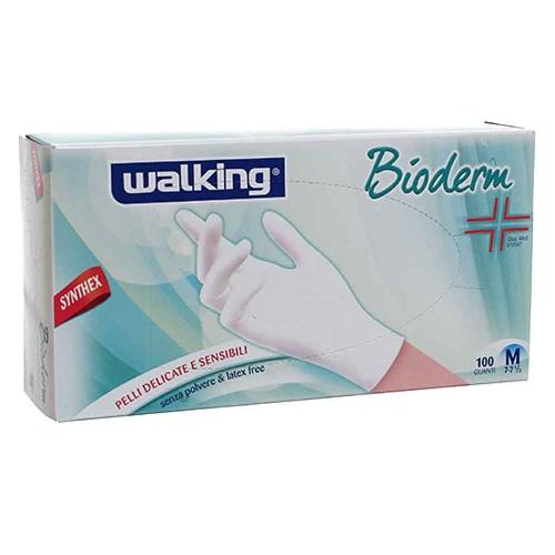 Walking Guanti monouso 100 pz BIODERM Bianco taglia M 010336