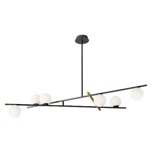 Tecnico Natural Light Sospensione KIKA Nero e Oro (105,5x61x100cm) 1744 329 6 luci - G9 - Max 60W