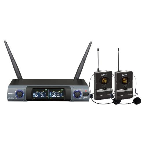 Karma Kit microfoni Set 8302Lav doppio ad archetto Black e Grey