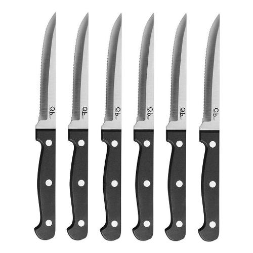 Mopita Set coltelli bistecca Inox 6 pz lama dentata Q.B. Nero COLXB6QB101
