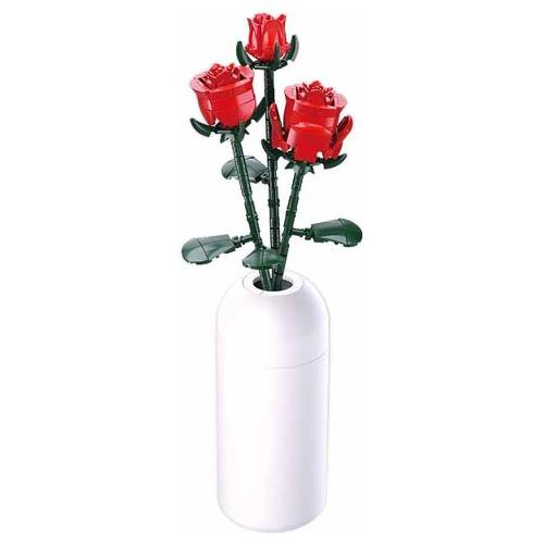 Sluban Rose Rosse con vaso ( 254 pz ) PLEYERID 10a+ M38 B1101 04