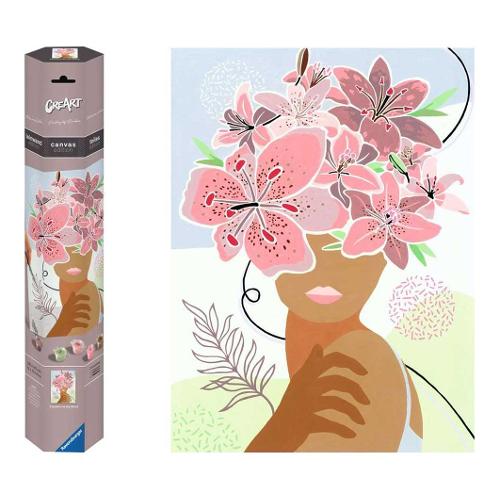 Ravensburger Set per dipingere Donna con Fiori Canvas edition CREART 23908