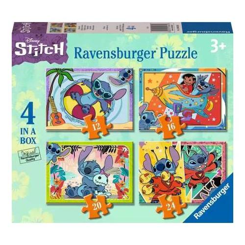 Ravensburger Puzzle 12, 16, 20, 24 pz 4 in a box 36m+ STITCH 12001069