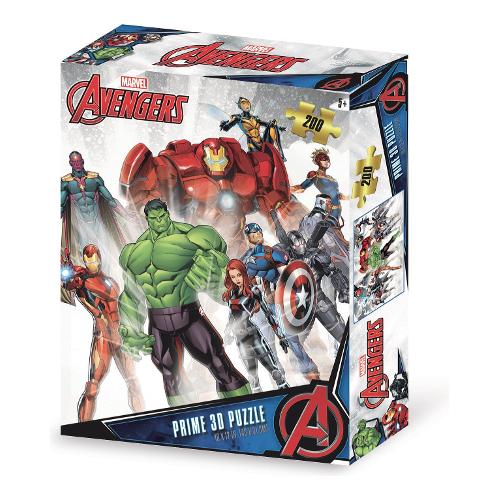 Grandi Giochi Puzzle 200 pz Marvel Avengers 6a+ (31x46cm) PRIME 3D PUA01000
