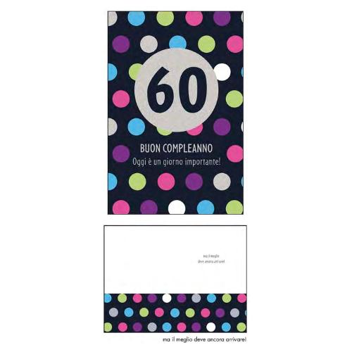 Marpimar Biglietto auguri Compleanno 60 Anni (11,8x16,8 cm) GVD13
