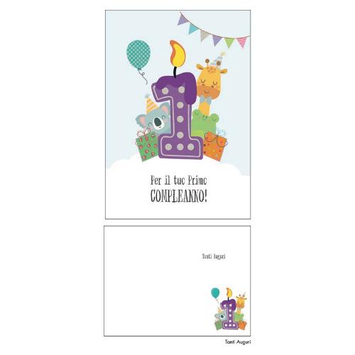 Marpimar Biglietto auguri Compleanno Baby 1 Anno (11,8x16,8 cm) NUD04