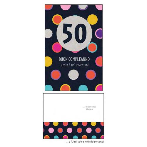 Marpimar Biglietto auguri compleanno 50 Anni (11,8x16,8cm) GVD12