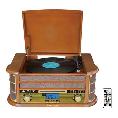 Majestic Compatto HI FI TT 34R BT CD TP USB Legno 2x 5w 110534 WD