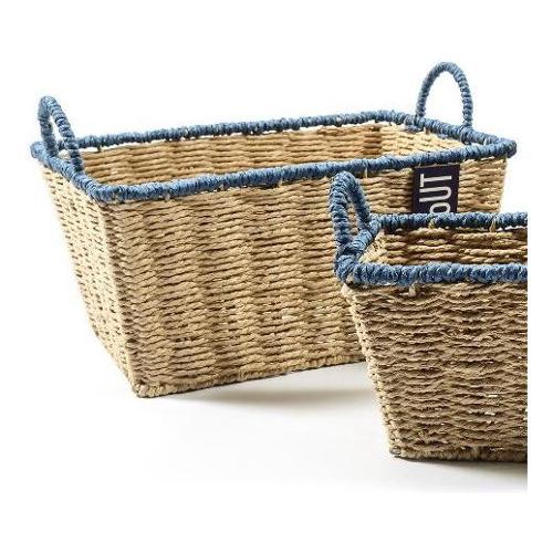 Mercury Cesto Fibra naturale (38x28x18,5cm) INSIDE OUT Natural e Blu 45580
