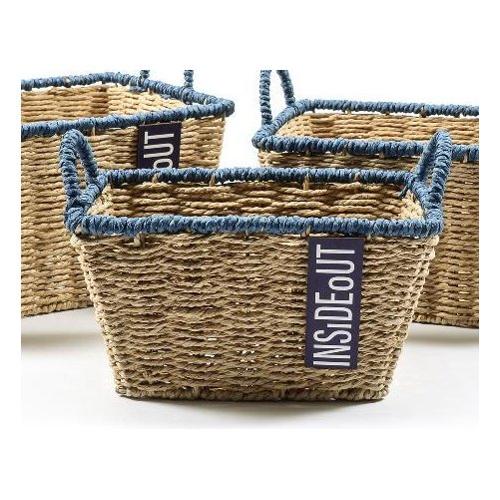 Mercury Cesto Fibra naturale (28x18x15cm) INSIDE OUT Natural e Blu 45580