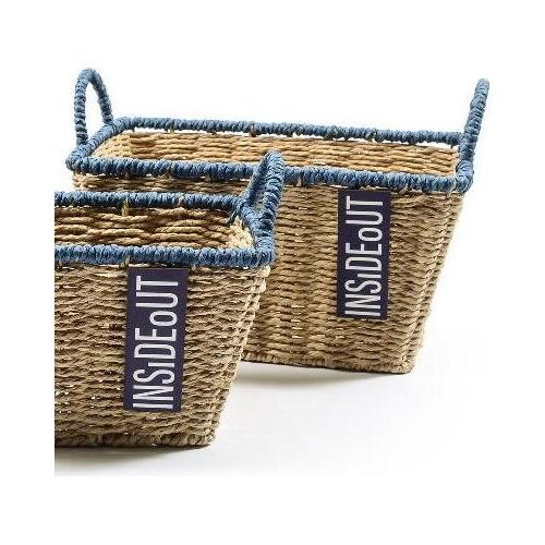 Mercury Cesto Fibra naturale (33x23x17cm) INSIDE OUT Natural e Blu 45580
