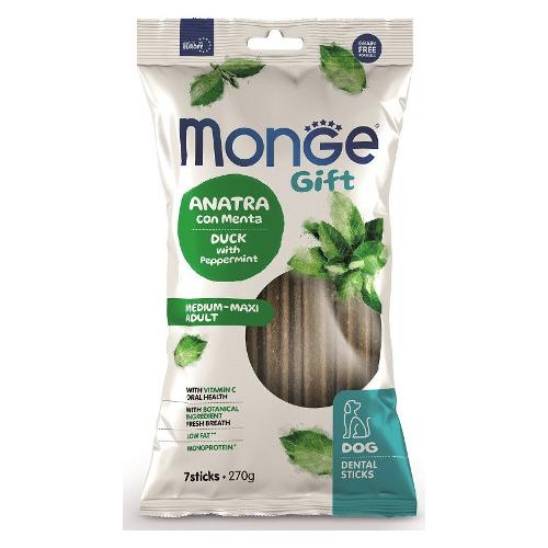 Monge Snack masticabile cane adulto Medium Dental GIFT anatra e menta Busta 7 pz (270 gr) 8558