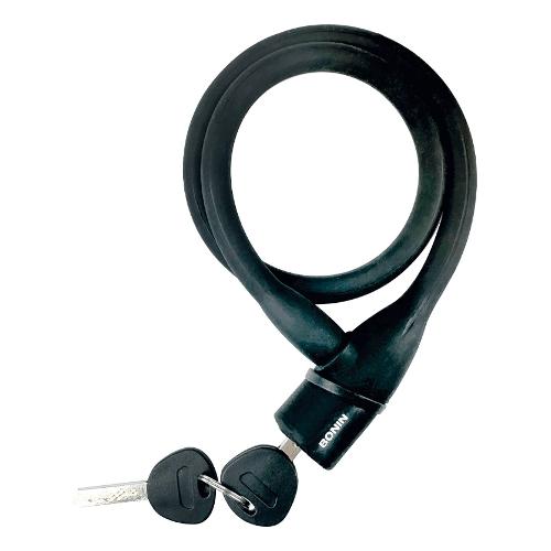 Bonin Lucchetto bici cavo con chiave Nero ILL348 (60x1 cm)