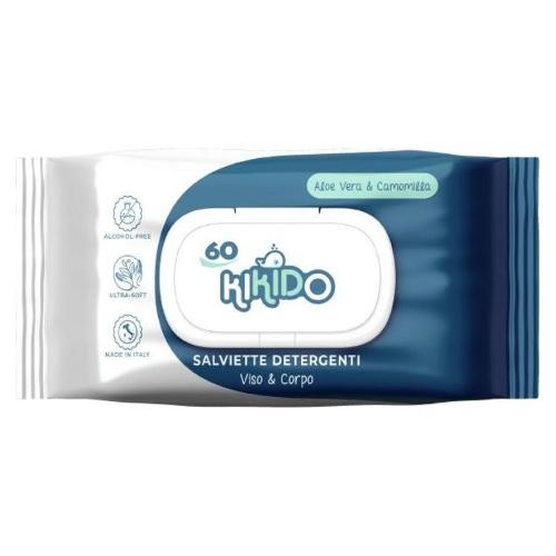 Kikido Set salviette detergenti Viso & Corpo pelli sensibili 60 pz 87453