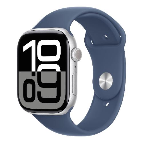 Apple Smartwatch ( OLED ) WATCH SERIES 10 Alluminio GPS Sport Silver e Denim 46 mm MWWM3QL A
