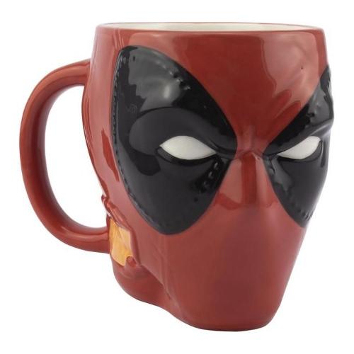 Paladone Tazza mug Ceramica (550ml) Deadpool Head MARVEL Rosso e Nero PP6485DPLV3