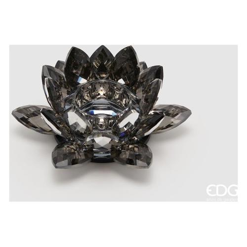 Edg Porta candela (15x6cm) Ninfea CRYSTAL Grigio scuro 105263,99