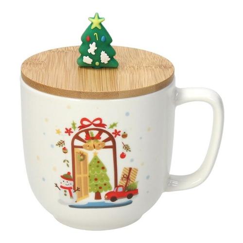 Tognana Tazza mug Porcellana (390ml) Cheery Tree con coperchio CHRISTMAS Bianco multicolore NT614396069