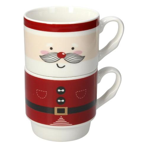 Tognana Set tazze 2 pz (330ml) Stacking Claus impilabili CHRISTMAS Bianco e Rosso NT685456091