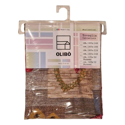 Olibò Tovaglia NAVIDAD Rosso e Marrone (240x140cm) 900004 NAVI
