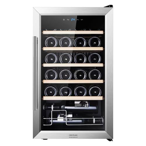 Cecotec Cantinetta 24 bottiglie GRAND SOMMELIER 2450 Inox e Black  00125 classe G (43x48,7x74,5cm)