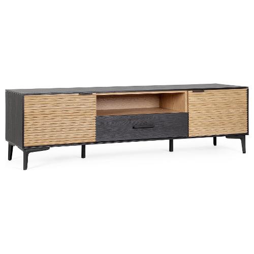 Yes Everyday ALLYCIA Base soggiorno Nero e Naturale Mobile KIT (154x40x44cm)