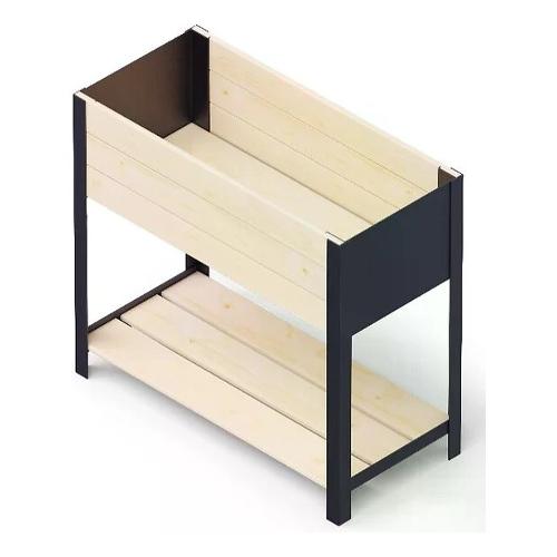 Kronus Fioriera rettangolare alta (78x36x72 cm) Modern Box High UPYARD Natural e Nero 0437