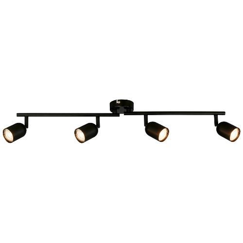 Briloner Set faretti spot TABO Nero (70,5x8x11cm) 2145045 4 luci - GU10 - Max 36W