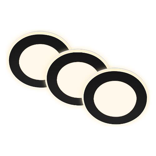 Briloner Set faretti incasso TRATO Nero (9cm) 7988035 3 luci - LED - Max 14,7W