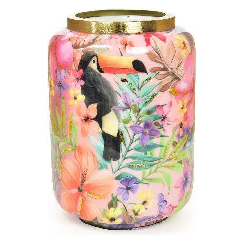 Mercury Vaso Metallo (15x21,5cm) ENAMEL Oro decoro floreale 21215
