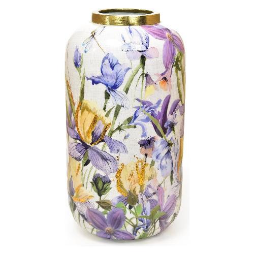 Mercury Vaso Metallo (17x31,5cm) ENAMEL Oro decoro floreale 21086