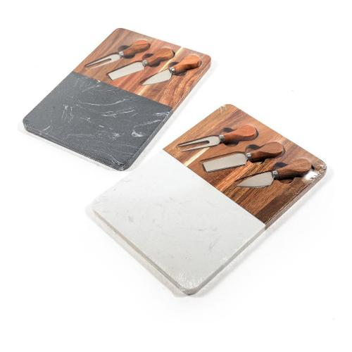 Mercury Tagliere formaggi (30x21cm) con set 3 coltelli Assortito 21751