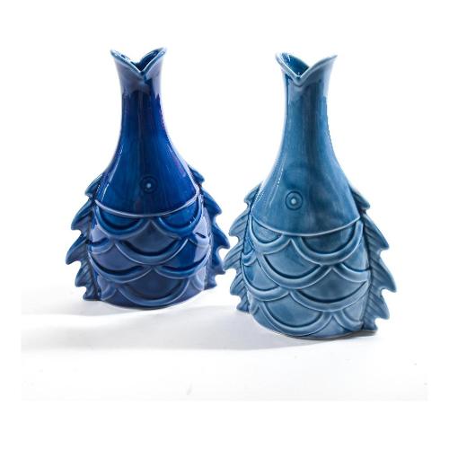 Mercury Vaso Porcellana (16x8,5x25cm) Pesce MARE Assortito 27920