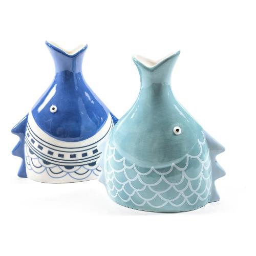 Mercury Vaso Ceramica (20x11,5x23cm) Pesce MARE Assortito 38322