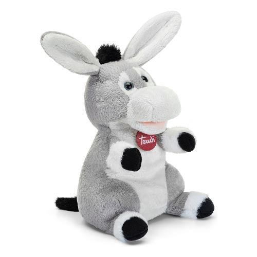 Trudi Peluche Marionetta Asino (16x25x21cm) PUPPETS Grigio e Bianco 29228