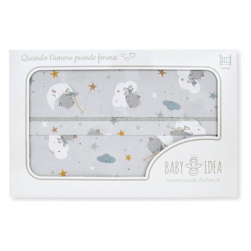 Baby Idea Set lenzuola lettino completo 3 pz Fantasia grigio LLFG
