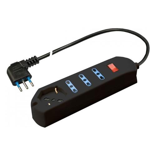 Poly Pool Multipresa tavolo 4 uscite con interruttore Salvaspazio 10/16A Nero PP2530