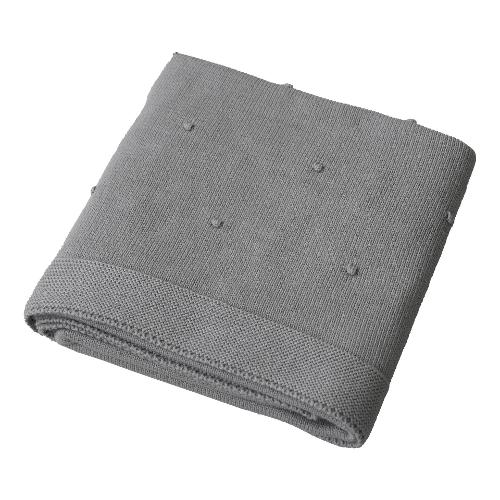 Italbaby Coperta carrozzina maglia 100% cotone ricamato traspirante (90x90cm) MORBIDO POIS Grigio 020 2200 08