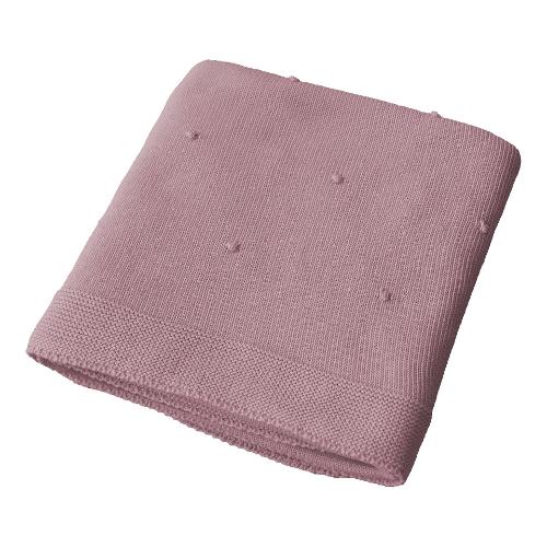 Italbaby Coperta carrozzina maglia 100% cotone ricamato traspirante (90x90cm) MORBIDO POIS Rosa 020 2200 01