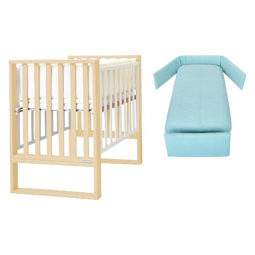 Italbaby Set lettino infanzia Evolutivo INFINITO Naturale e Aquamarina 070 1110 0012