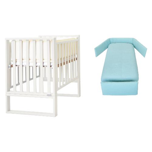Italbaby Set lettino infanzia evolutivo INFINITO Bianco e Aquamarina 070 1100 0012